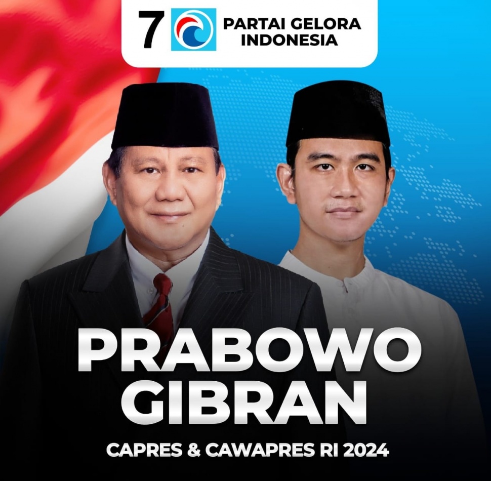 Poster Prabowo Gibran. [Dok. Partai Gelora]