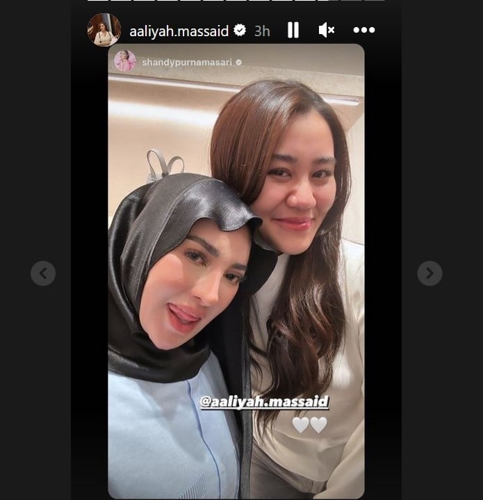 Aaliyah Massaid dan Shandy Purnamasari. [Instagram]