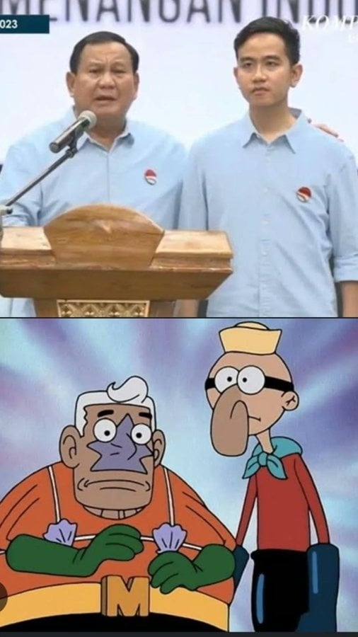 Warganet meledek Gibran Rakabuming Raka mirip Barnacle Boy. [Twitter @/inikiyana]