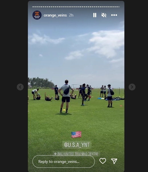 Timnas Amerika Serikat U-17 latihan di markas Bali United. (Instagram/@orange_veins)