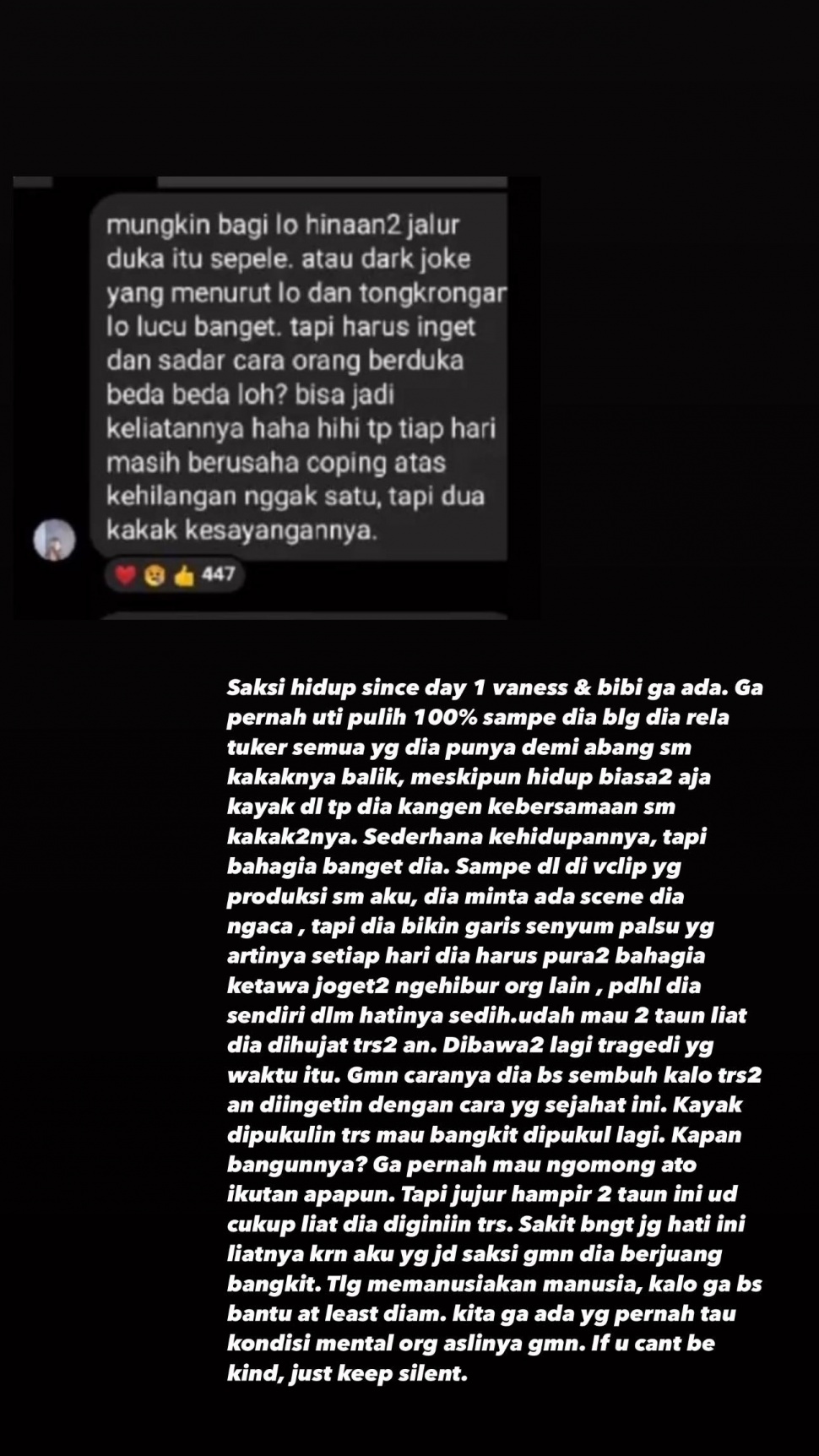 Violenzia bela Fuji yang disindir sebagai orang terkenal jalur kematian (Instagram/@violenziajean)