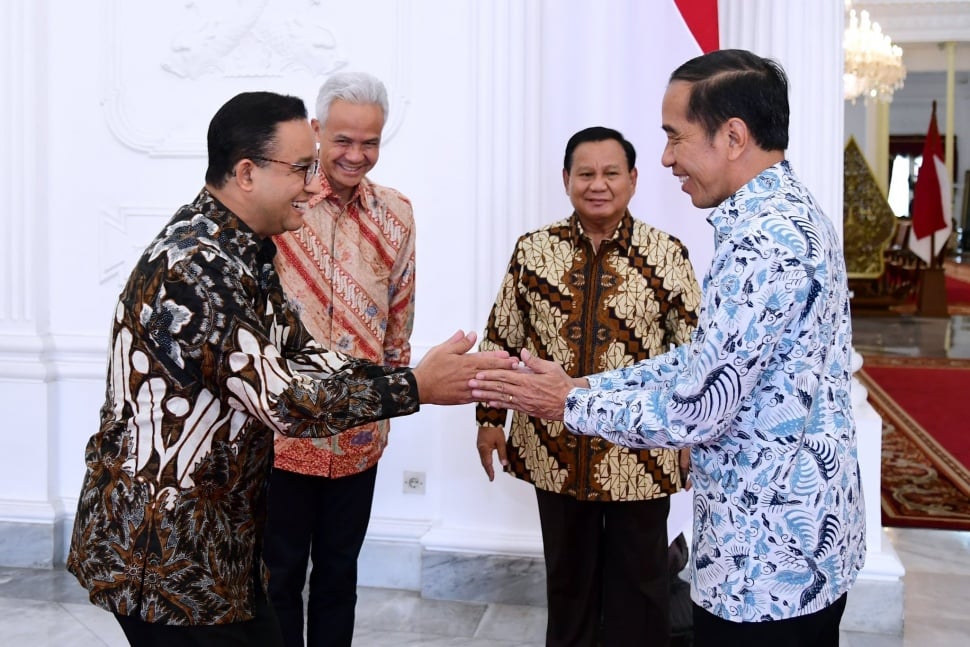 Momen Anies berjabat tangan dengan Jokowi  (X/aniesbaswedan)