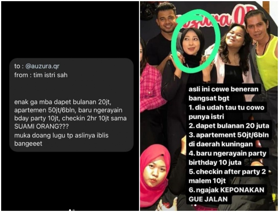 Selebgram Auzura dituding sebagai wanita simpanan pria beristri (Instagram)