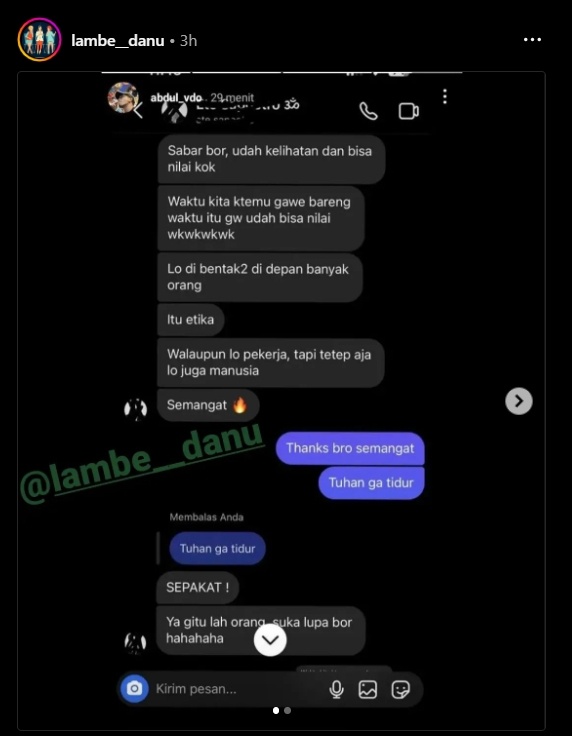 Bukti Abdul sering dibentak di depan umum (Instagram)