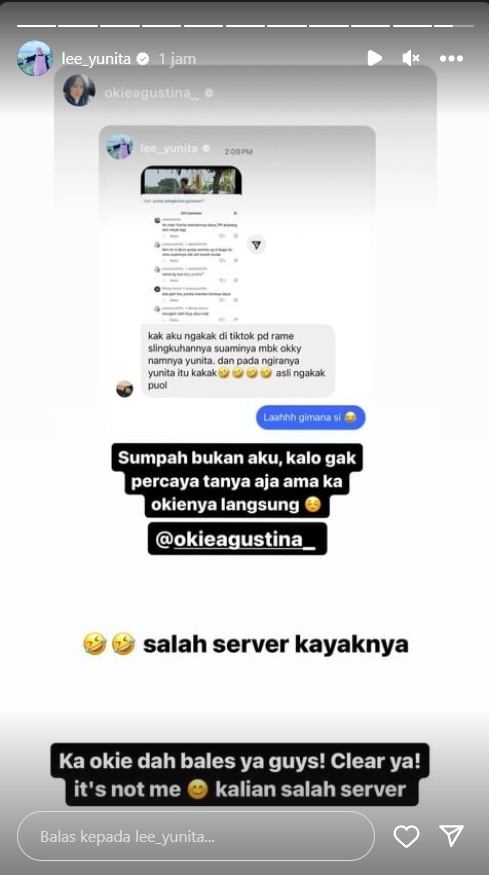 Yunita Lestari lega Okie Agustina sudah memberi klarifikasi (Instagram)