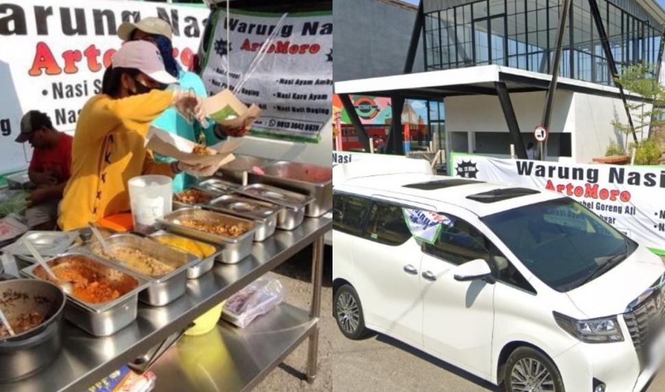 Jual nasi langgi pakai Alphard (kolase/X)