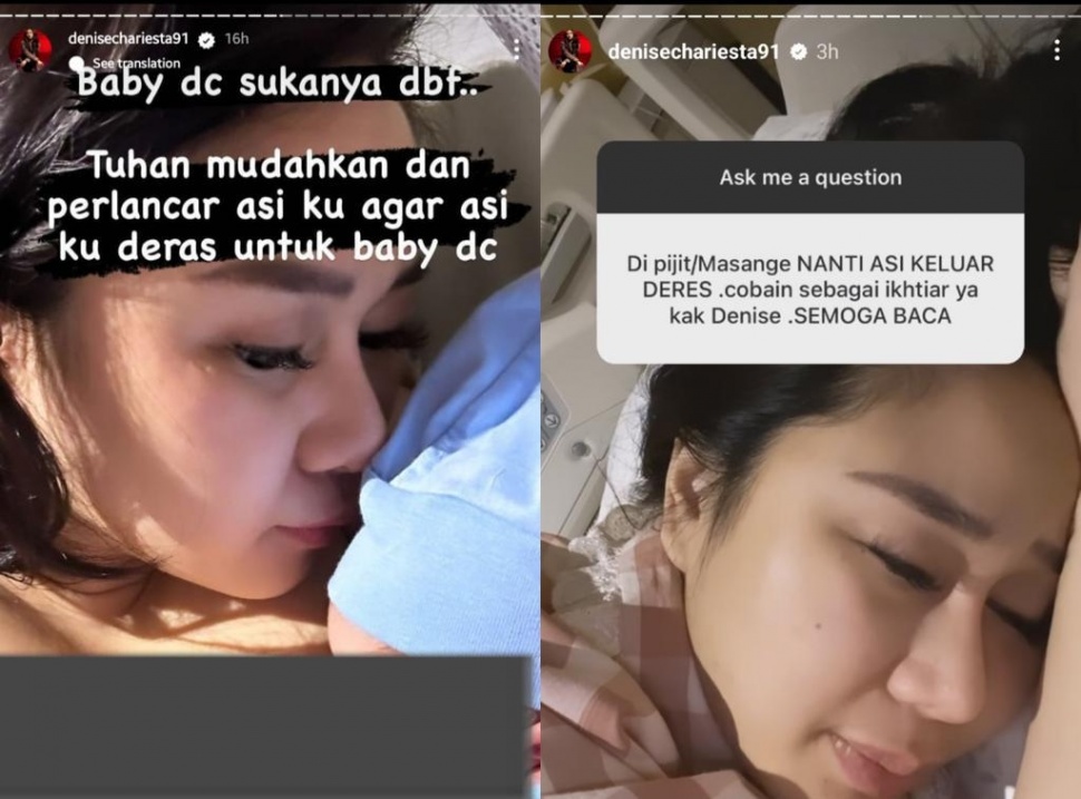 Momen Denise Chariesta Menyusui Pertama Kali (Instagram)