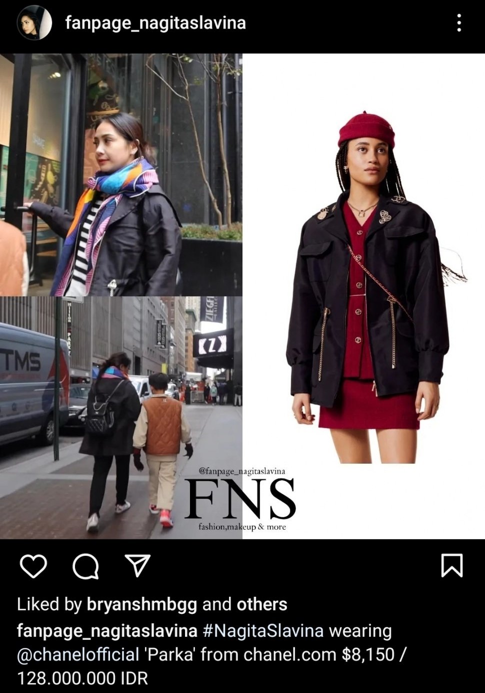 Jaket Nagita Slavina di New York. (Dok. Instagram)