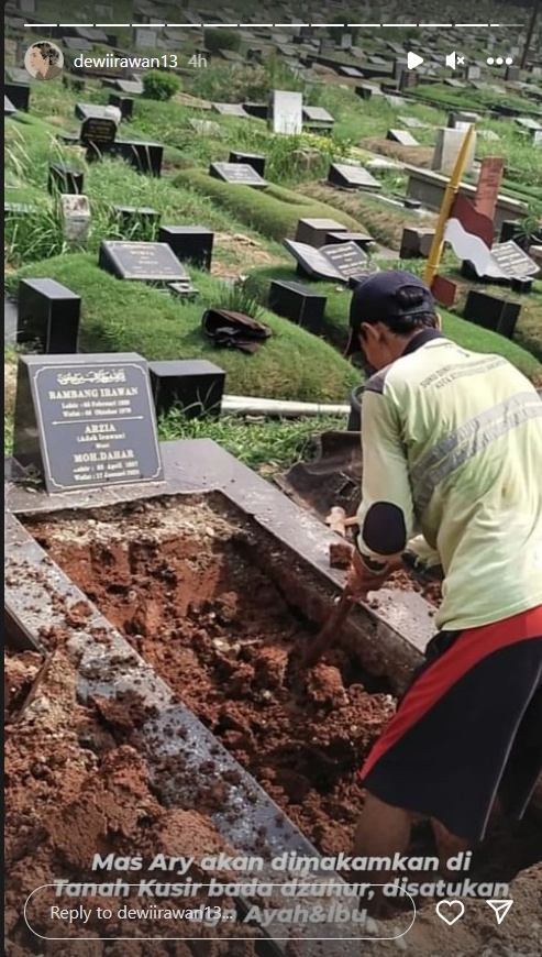 Kakak Dewi Irawan akan dimakamkan dalam makam Ade Irawan kemudian Bambang Irawan (Instagram)
