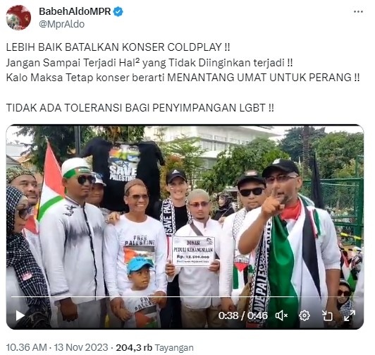 Cuitan Babeh Aldo (X/Tangakapan Layar)