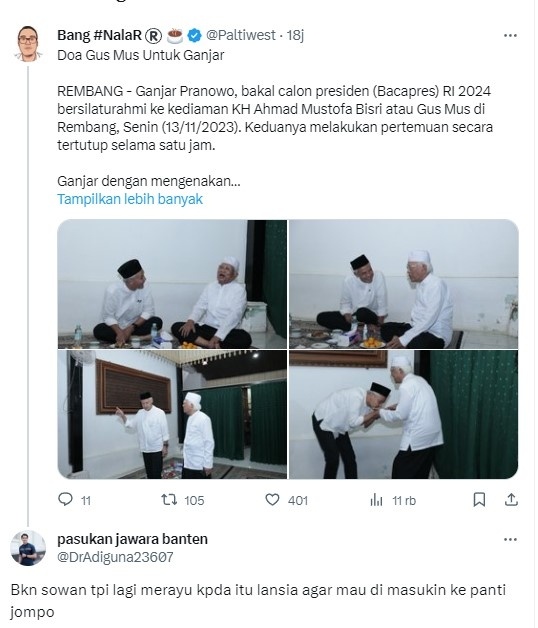 Komentar pendukung Prabowo (X/Tangkapan Layar)