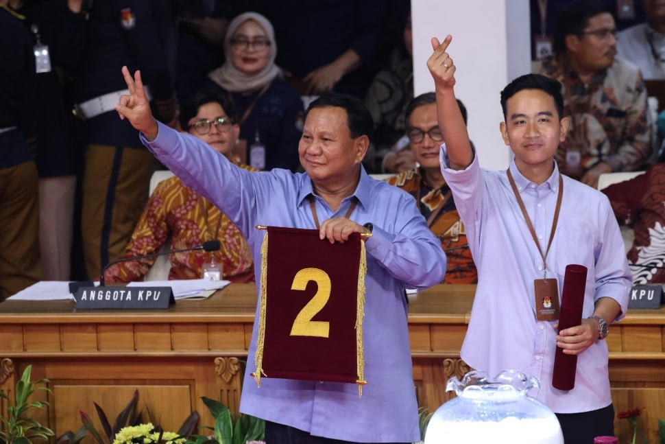 Capres dan cawapres Prabowo Subianto dan Gibran Rakabuming Raka mendapatkan nomor urut dua dalam PIlpres 2024. [Dok. Tim Gerindra]