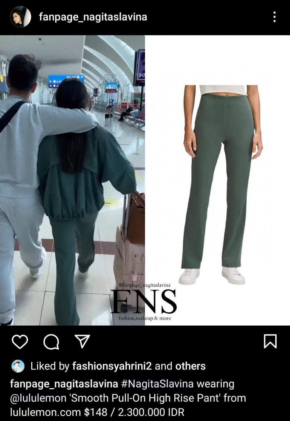 Fashion item Nagita Slavina di Bandara AS. (dok. Instagram)