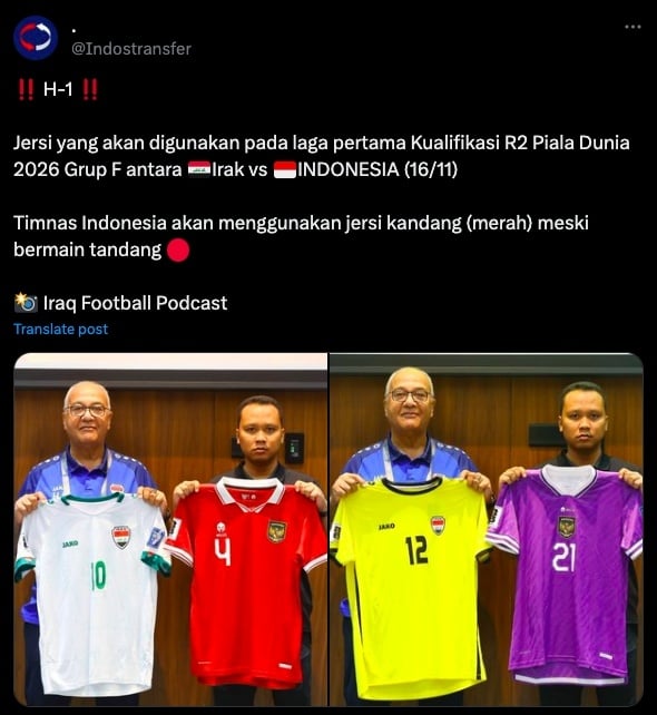 Pertanda Ernando Ari akan jadi kiper utama saat Timnas Indonesia hadapi Irak nanti malam. (Twitter/@indotransfer)