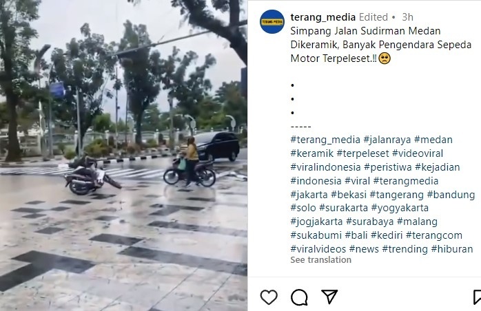 Jalan dikeramik di Medan (Instagram)