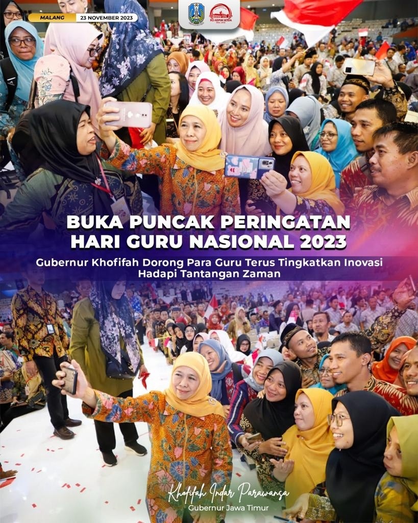 Puncak Peringatan Hari Guru Nasional Jawa Timur 2023. (Dok: Pemprov Jatim)