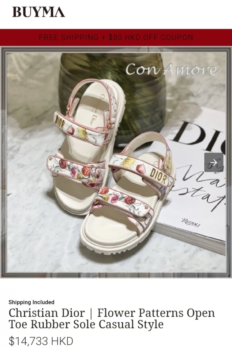 Sandal mewah Dior milik Erina Gudono. (Dok. Buyma)