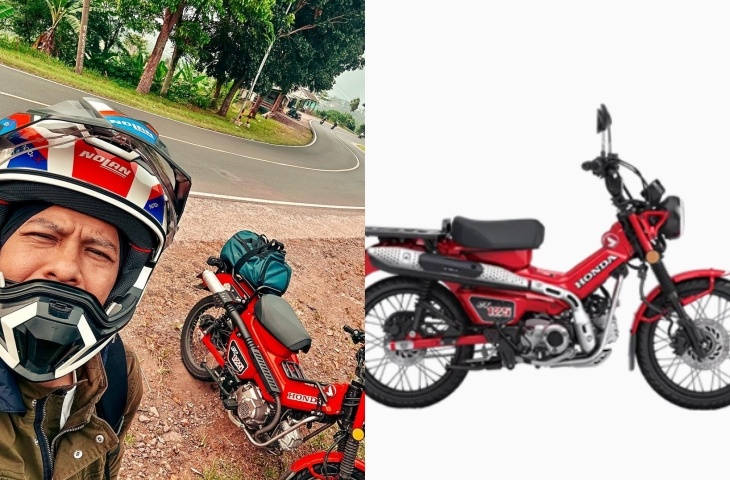 Potret Ariel dan motor unik Honda CT125. (Instagram)