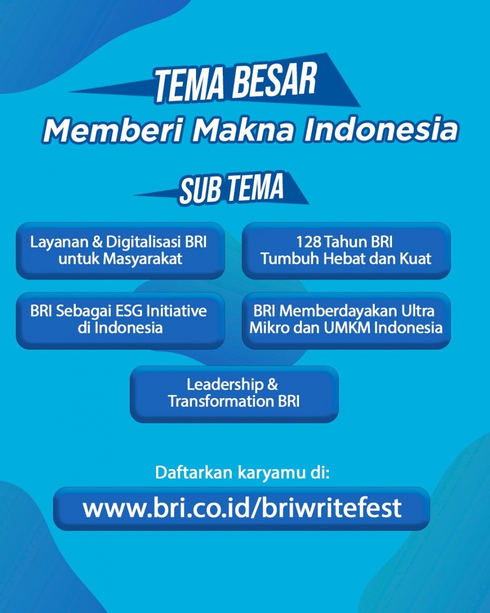 Sub Tema BRI Write Fest 2023.  (Dok: BRI)