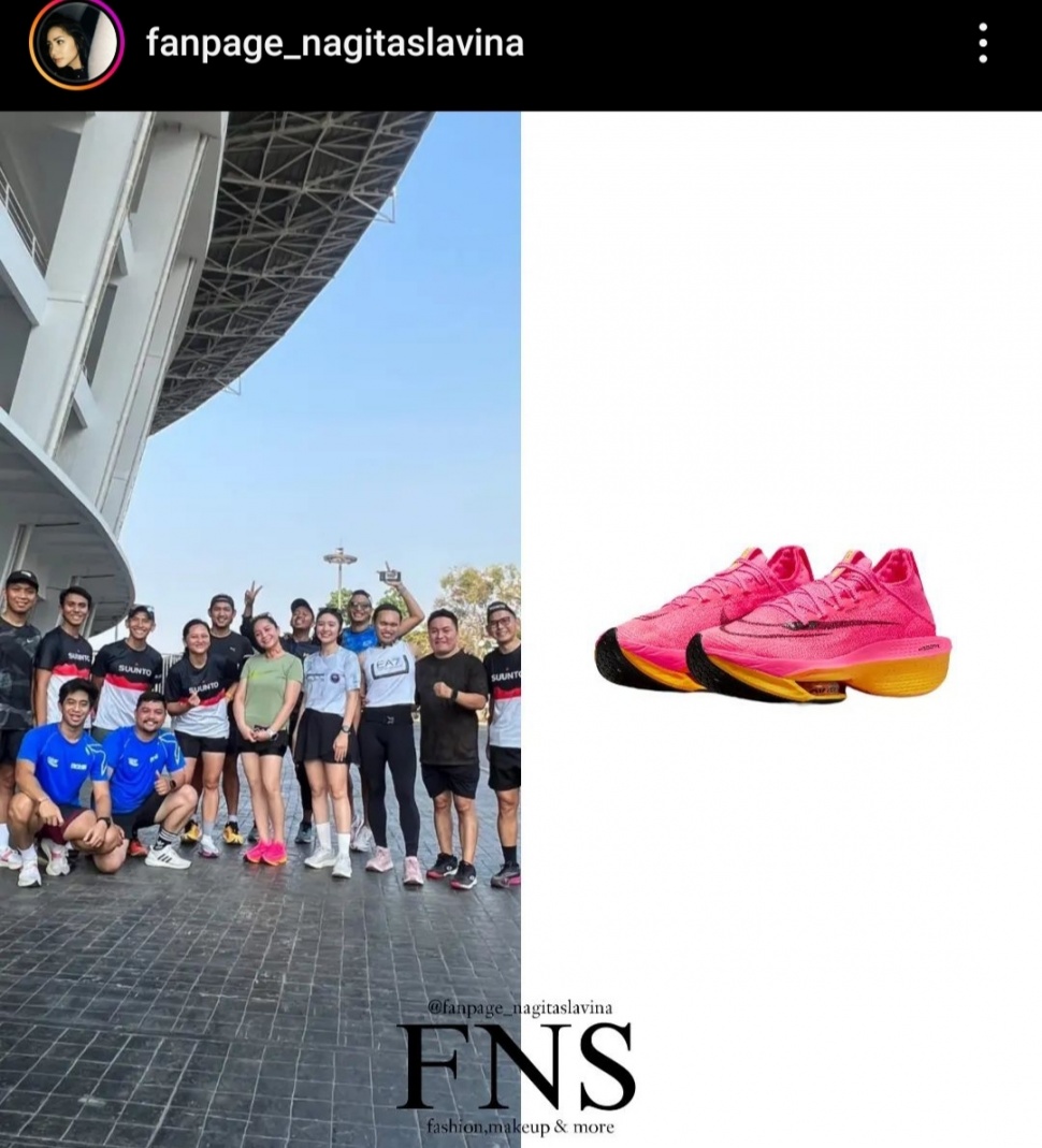 Nagita Slavina Sports Shoes which cost millions.  (Doc. Instagram)