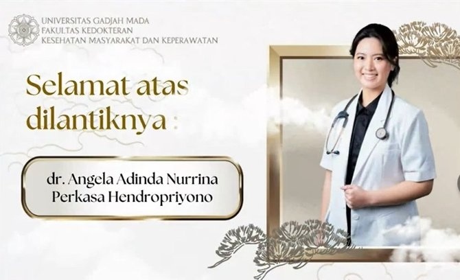 Angela Adinda Nurrina Perkasa Hendropriyono dilantik menjadi dokter di UGM (YouTube)