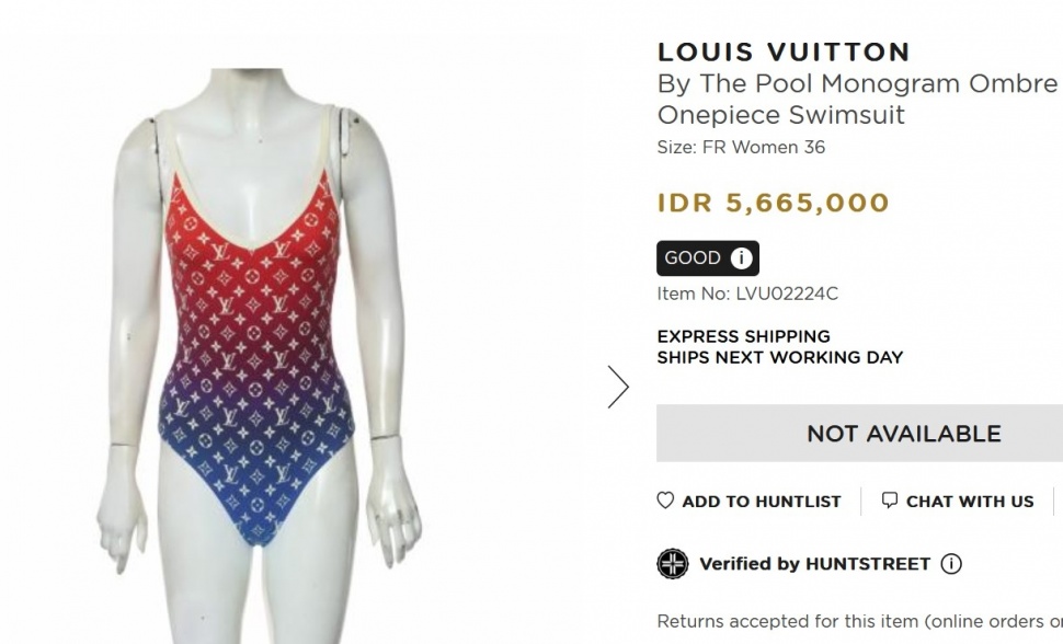 Bikini Louis Vuitton kepunyaan BCL. (Tangkapan Layar/Huntstreet)