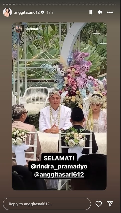 Pernikahan Anggita Sari dan Rindra Pramadyo (Instagram)