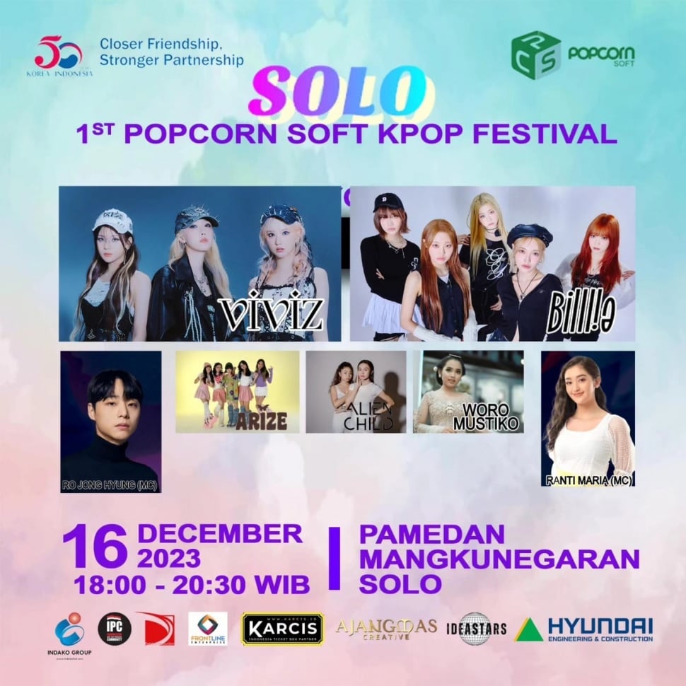 Solo 1st Popcorn Soft K-pop Concert Project Festival tersebut akan digelar pada 16 Desember 2023 nanti. [Suara.com/dok]