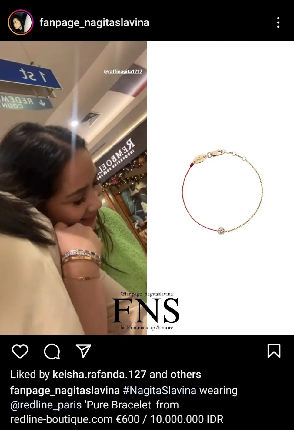 Gelang di tangan Nagita Slavina. (dok. Instagram)