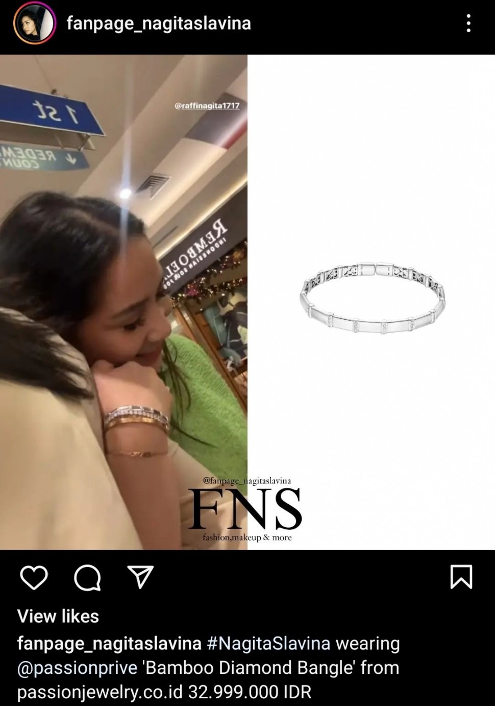 Gelang di tangan Nagita Slavina. (dok. Instagram)