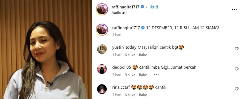 Instagram Raffinagita1717. (Istimewa)