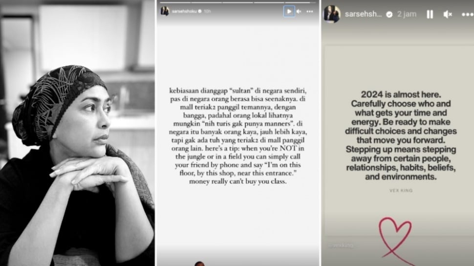 Kolase unggahan Sarah Sechan di Instagram (Instagram/ @sarsechshoku)