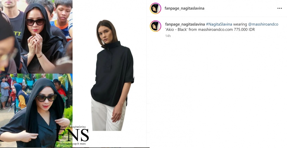 Harga baju Nagita Slavina di pemakaman ibunda Jeje Govinda (Instagram/fanpage_nagitaslavina)