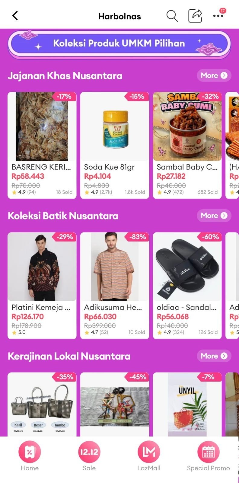 Kanal "Harbolnas" di Lazada.. (Dok: Lazada)