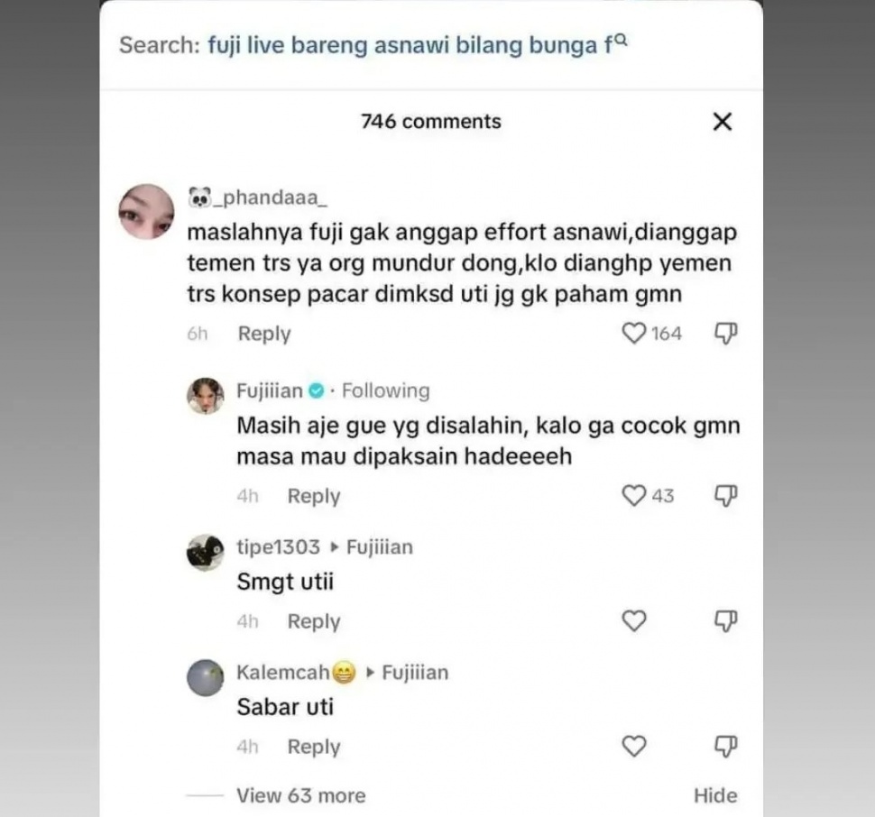 Fuji Sewot Balas Komentar Netizen (Instagram)