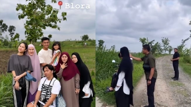 Azizah Salsha main ke sawah (TikTok/pinkberrieez)