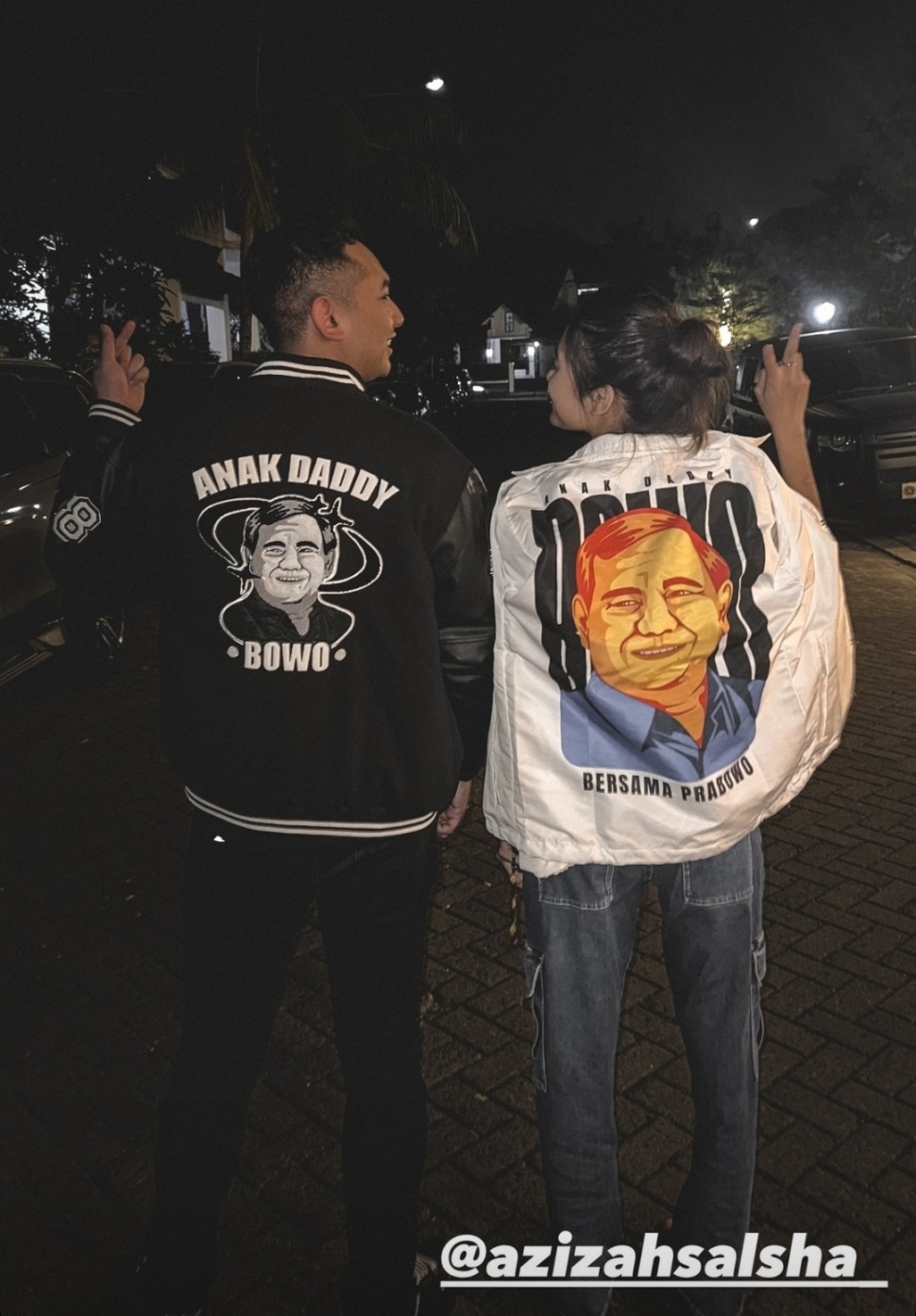 OOTD Azizah Salsha Pakai Jaket Bergambar Wajah Prabowo Subianto (Instagram)