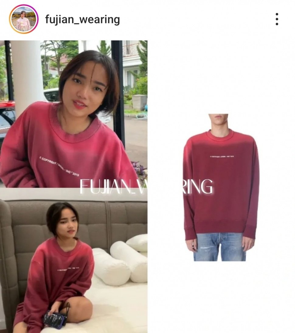 OOTD Fuji Kenakan Sweater dan Hoodie Oversized (Instagram)