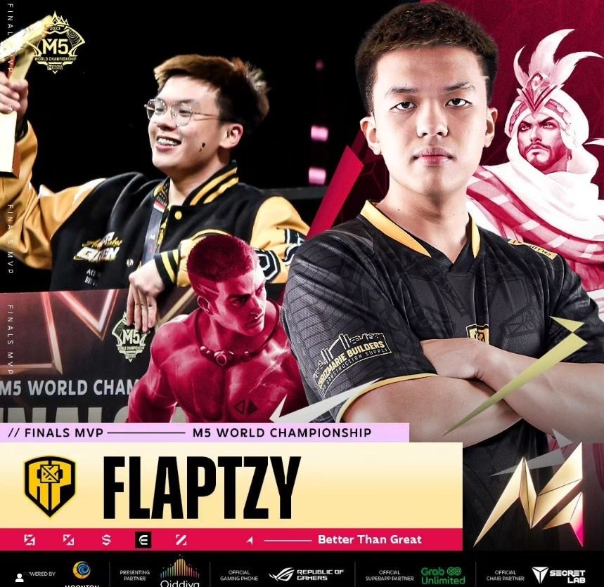 FlapTzy jadi MVP Final M5 World Championship Mobile Legends. (Instagram/@mlbbesports_official)