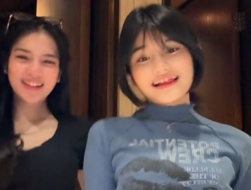 Davina Karamoy dan adiknya Winona Karamoy. (TikTok/@davinakaramoy)