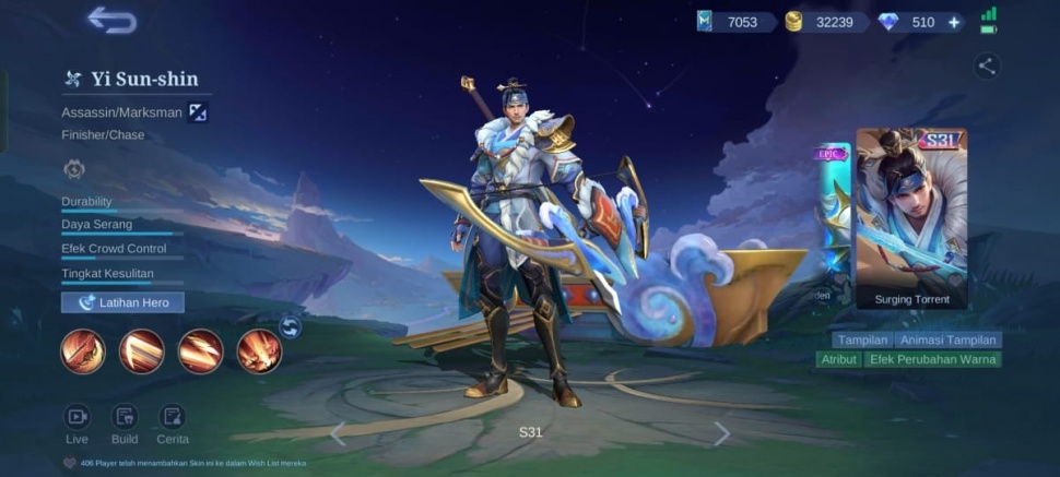 Hadiah Skin Season 31 Mobile Legends. (Suara.com/Rezza Rachmanta)