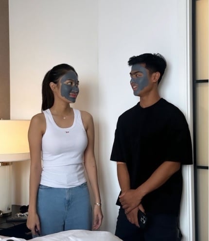 Azizah Salsha dan Pratama Arhan maskeran (Instagram)