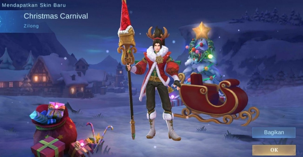 Cara mendapatkan skin Natal gratis di Mobile Legends. (istimewa)