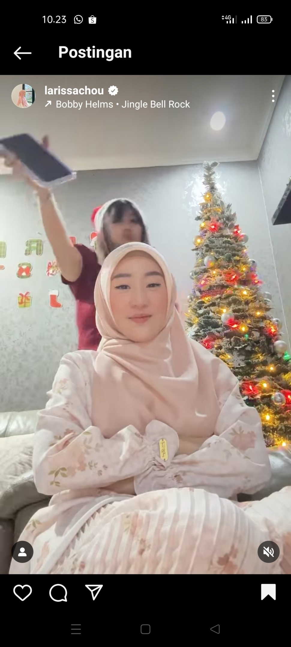 Larissa Chou ikut toleransi rayakan Natal (Instagram/@larissachou)