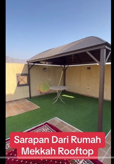 Tangkapan layar rooftop rumah Citra Insani di Arab Saudi. (TikTok/@citrainsanibbc)