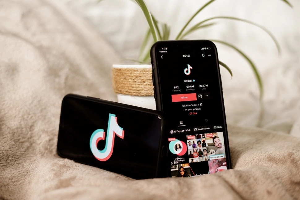 Ilustrasi profil akun TikTok di layar smartphone menampilkan followers dan engagement
