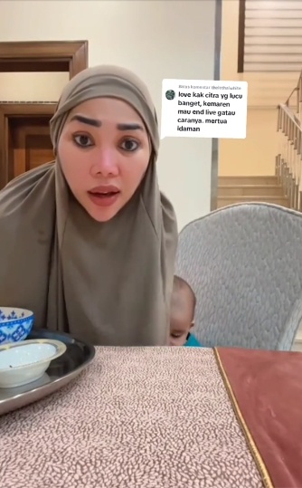 Tangkapan layar ruang makan rumah Citra Insani di Arab Saudi. (TikTok/@fffuji22)