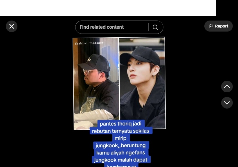 Thariq Halilintar Disebut Mirip Jungkook BTS. (TikTok)