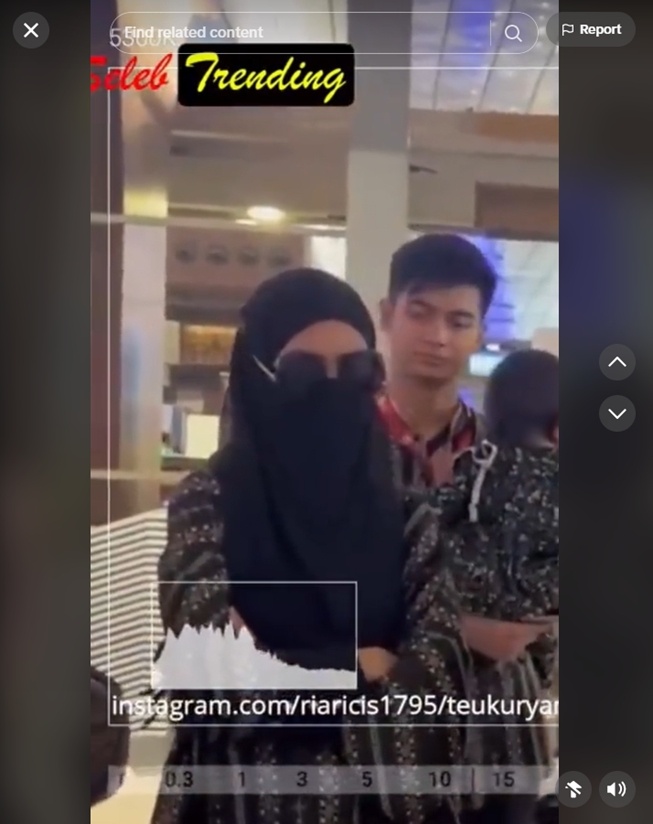 Teuku Ryan dan Ria Ricis tampak menjaga jarak (TikTok)