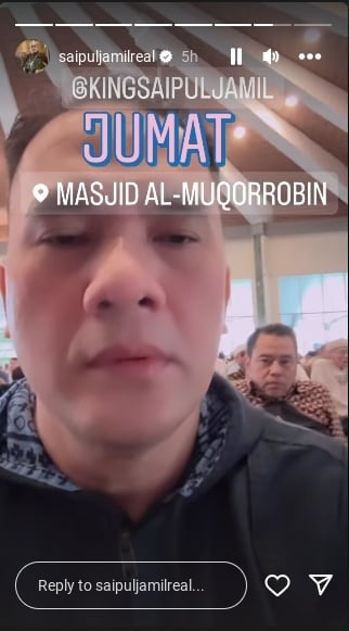 Tangkapan layar Saipul Jamil akan salat Jumat. (Instagram Story/@saipuljamilreal)